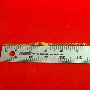 14k gold (100% real)bracele, yellow color with blue Turkish eye, size 5 1/2 inch